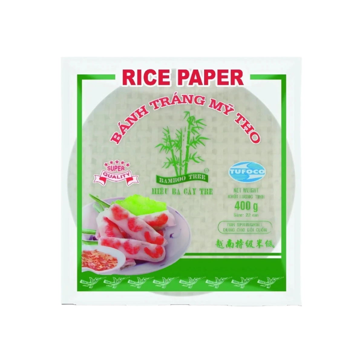 BAMBOO TREE Rice Paper 22cm For Springroll - 400g