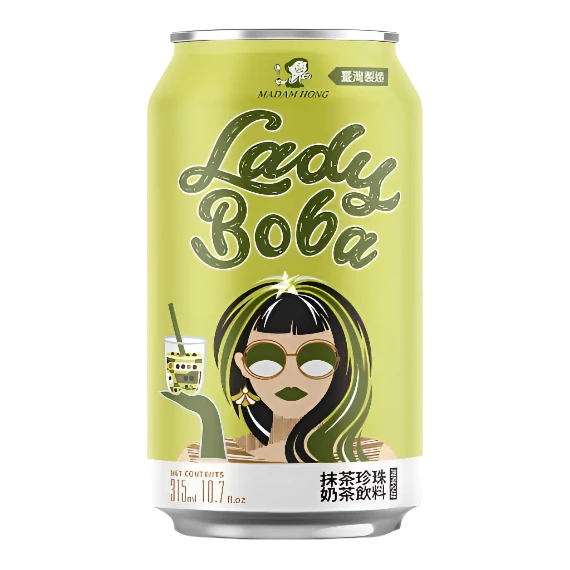 LADY BOBA Green Bubble Tea - 315ml