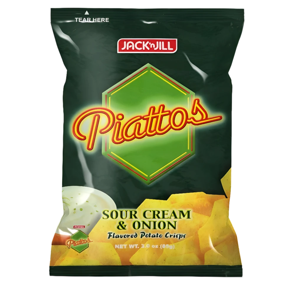 Jack'n Jill Piattos Sour Cream & Onion Potato Crisps - 85g